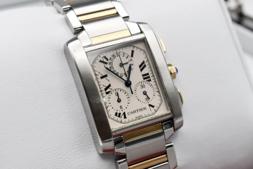Cartier Tank Francaise Chronoflex Steel & 18ct Gold Watch 2303 | Watch Only
