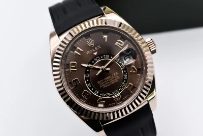 Rolex Sky-Dweller 18ct Rose Gold Chocolate Arabic Dial | Box & Papers