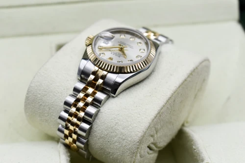 Rolex Datejust Lady Stainless Steel & 18k Gold Silver Diamond Watch | B&P