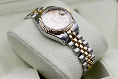 Rolex Lady Datejust Steel & 18ct Gold Champagne Dial 26mm Watch 179173 | B&P