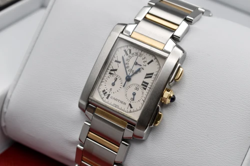 Cartier Tank Francaise Chronoflex Steel & 18ct Gold Watch 2303 | Watch Only