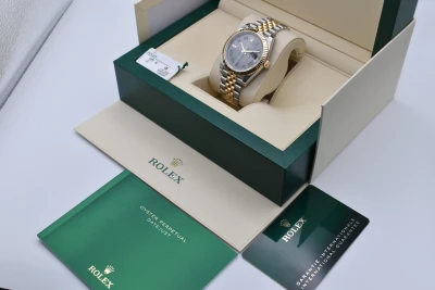 Rolex Datejust 41 Steel & 18k Gold Wimbledon Dial Watch 126333 | 2025 B&P
