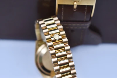 Rolex Day Date 36mm Blue Double String Diamond Dial 18388 | 1999 Box & Papers