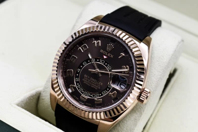 Rolex Sky-Dweller 18ct Rose Gold Chocolate Arabic Dial | Box & Papers