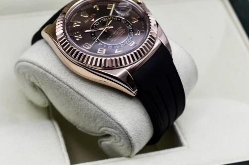 Rolex Skydweller 18k Rose Gold Chocolate Arabic Dial Watch 326135 | B&P