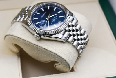 Rolex Datejust 41 Blue Baton Stainless Steel Watch 126334 | 2023 B&P