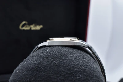 Cartier Santos Dumont Large Stainless Steel & 18k Grey Watch W2SA0028 | 2024 B&P
