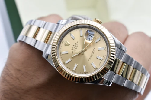 Rolex Datejust 2 Stainless Steel & 18K Gold Chamoagne Dial Watch 116333 | B&P