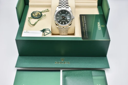 Rolex Datejust 41mm Stainless Steel Mint Green Watch 126334 | 2026 Unworn