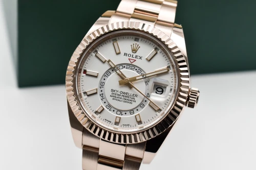 Rolex Skydweller 18ct Everose Gold Ivory Dial Watch 326935 | B&P