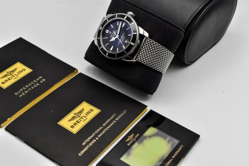 Breitling Supeocean Heritage 46 Stainless Steel Black DIal Watch A17320 | B&P
