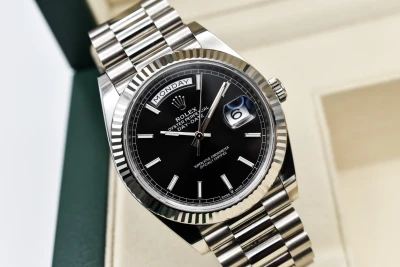 Rolex Day-Date 40 White Gold Black Baton Watch 228239 | 2024 B&P