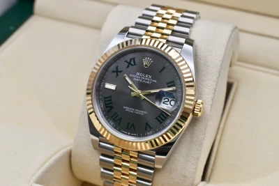 Rolex Datejust 41 Steel & 18k Gold Wimbledon Dial Watch 126333 | 2025 B&P