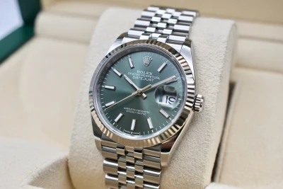 Rolex Datejust 36 Steel & 18k White Gold Mint Green Dial Watch 126234 | 2022
