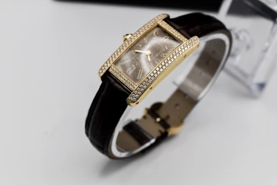 Cartier Tank Americaine Ladies 18ct 32mm Gold Diamond Set Watch 2482