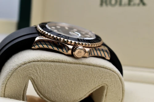 Rolex Yachtmaster 18ct Rose Gold Oysterflex Watch 116655 | Box & Papers
