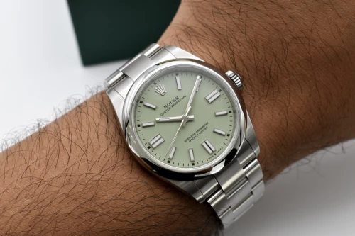 Rolex Oyster Perpetual 41mm Stainless Steel Pistachio Watch 134300 | 2025 B&P