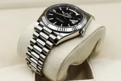 Rolex Day-Date 40 White Gold Black Baton Watch 228239 | 2024 B&P