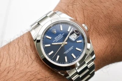 Rolex Datejust 41 Stainless Steel Blue Baton Watch 126300 | 2026 Box & Papers