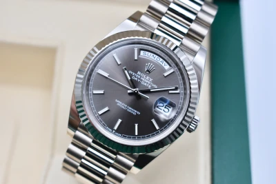 Rolex Day Date 40 18k White Gold Slate Grey Watch 228239 | 2022 Box & Papers
