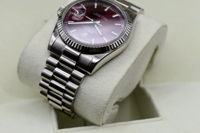 Rolex Day-Date White Gold Cherry Red Watch 118239 | Box & Papers