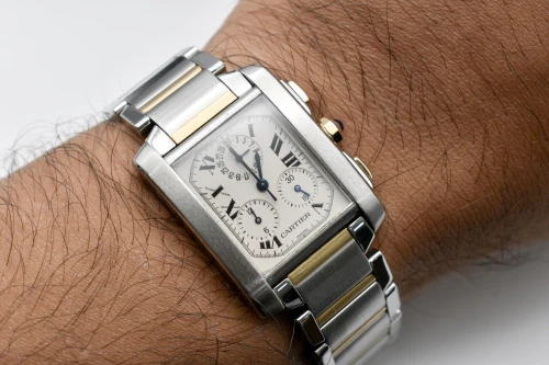 Cartier Tank Francaise Chronoflex Steel & 18ct Gold Watch 2303 | Watch Only