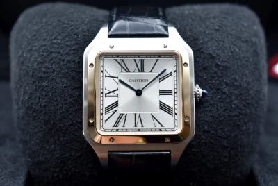 Cartier Santos Dumont XL Stainless Steel & 18K Rose Gold Watch W2SA0017 | B&P