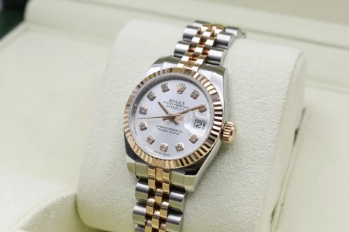 Rolex Datejust Lady 26mm Stainless Steel & 18K Rose Gold Diamond Watch 179171 | B&P