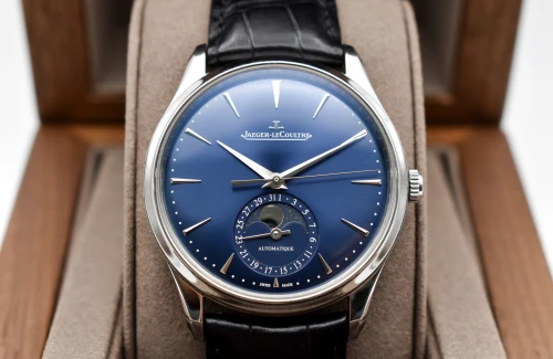 Jaeger LeCoultre Master Ultran Thin Moon Stainless Steel Blue Dial Watch Q1368480 | B&P