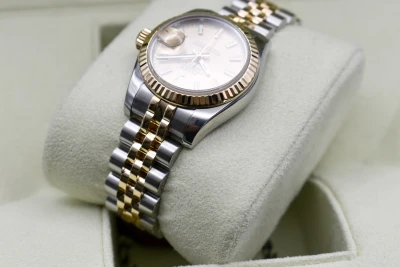 Rolex Lady Datejust Steel & 18ct Gold Champagne Dial 26mm Watch 179173 | B&P