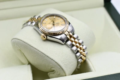Rolex Datejust Lady Stainless Steel & 18k Champagne Dial Watch | Box & Papers