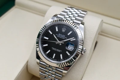 Rolex Datejust 41 Black Baton Stainless Steel Watch 126334 | 2026 Unworn