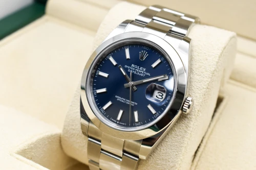 Rolex Datejust 41 Stainless Steel Blue Baton Watch 126300 | 2024 Unworn
