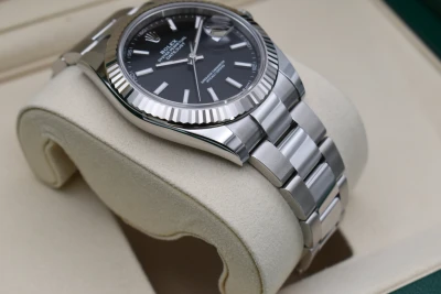 Rolex Datejust 41 Black Baton Stainless Steel Watch 126334 | 2026 Unworn