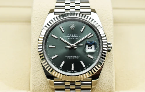 Rolex Datejust 41 Mint Green Stainless Steel Watch 126334 | B&P