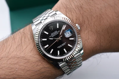 Rolex Datejust 41 Black Baton Stainless Steel Watch 126334 | 2026 Unworn