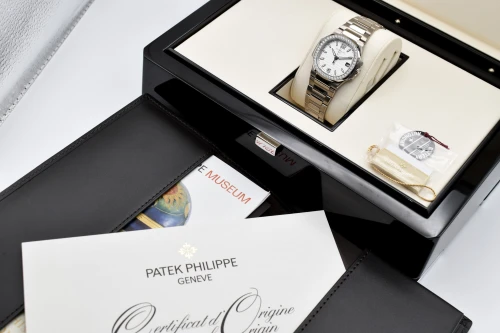 Patek Philippe Ladies Nautilus White Gold Diamond Watch 7010/1G-011 | B&P