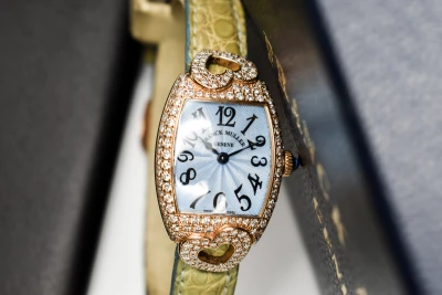 Franck Muller Cintrée Curvex 23mm Diamond Heart Gold Watch 2250 QZ HJ | B&P