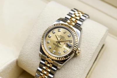 Rolex Lady Datejust 26mm Steel & 18ct Gold Champagne Diamond 179173 | B&P
