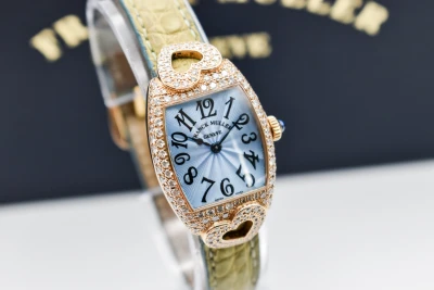 Franck Muller Cintrée Curvex 23mm Diamond Heart Gold Watch 2250 QZ HJ | B&P