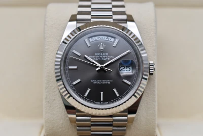 Rolex Day Date 40 18k White Gold Slate Grey Watch 228239 | 2022 Box & Papers