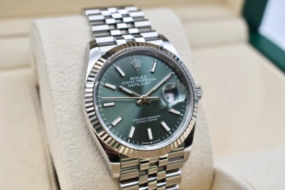 Rolex Datejust 36 Steel & 18k White Gold Mint Green Dial Watch 126234 | 2022