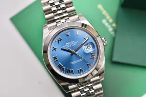 Rolex Datejust 41 Stainless Steel Blue Azzurro Watch 126300 | 2026 Unworn