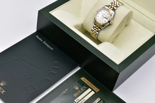 Rolex Datejust Lady Stainless Steel & 18k Gold Silver Diamond Watch | B&P