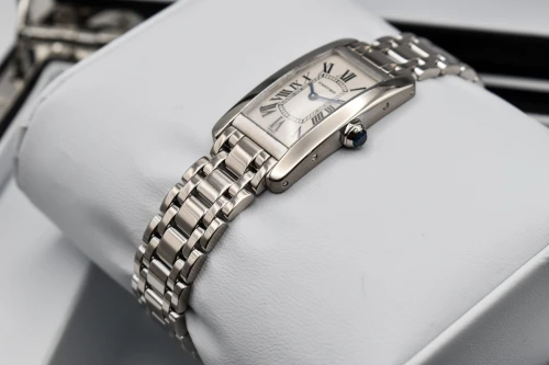 Cartier Tank Americane 18ct White Gold Bracelet Watch 1713 | Box & Papers