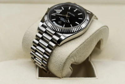 Rolex Day-Date 40 White Gold Black Baton Watch 228239 | 2024 B&P