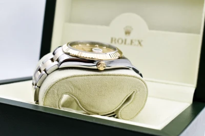 Rolex Datejust ll Stainless Steel & 18K Gold Champagne Diamond 116333 | B&P