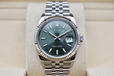 Rolex Datejust 36 Steel & 18k White Gold Mint Green Dial Watch 126234 | 2022