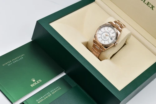 Rolex Skydweller 18ct Everose Gold Ivory Dial Watch 326935 | B&P