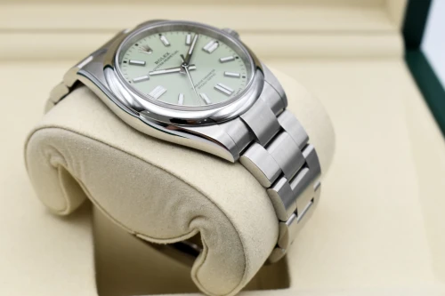 Rolex Oyster Perpetual 41mm Stainless Steel Pistachio Watch 134300 | 2025 B&P